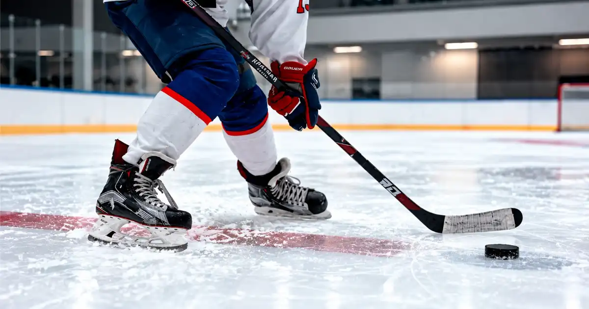 practicing hockey skills
