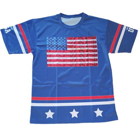 USA T-Shirt Jersey - Blue - All Black Hockey Sticks